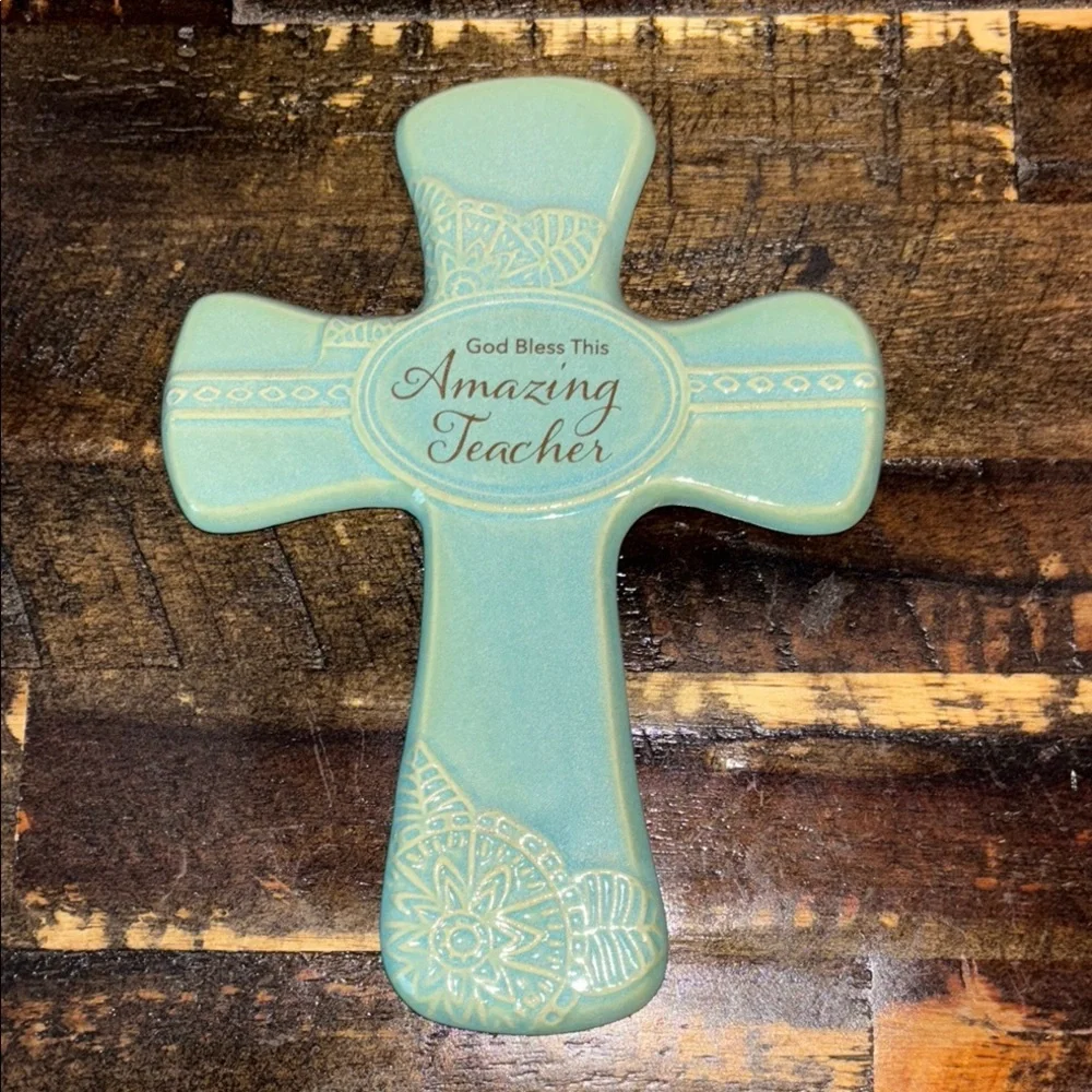 Amazing Teacher Wall Cross Decor - Green NIB Amazing Teacher